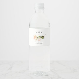 Elegante Rose Romance Wedding Wasserflaschenetikett