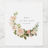 Elegante Rose Romance Wedding Weinetikett (Einzelnes Label)