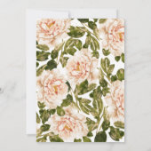 Elegante Rose Romantische Wasserfarbenhochzeit Ein Einladung (Rückseite)