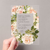 Elegante Rose Romantische Wasserfarbenwelt Hochzei Acryleinladungen (Insitu (Handheld))