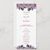 Elegante Rose Romantisches Hochzeitsprogramm für F Einladung (Vorderseite)