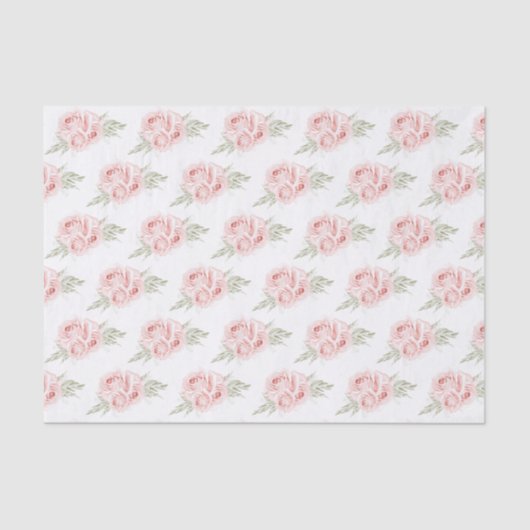 Elegante Rose Rosa Blütenfarben Seidenpapier (Vorderseite)