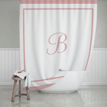 Elegante Rose Rosa Border Script Monogram Letter
