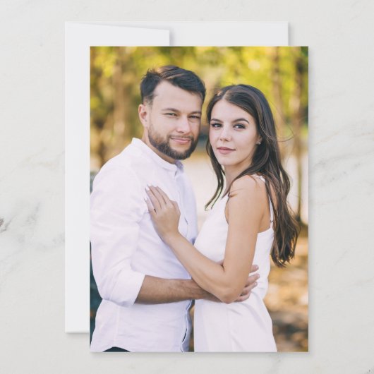 Elegante Rose Rosa Bow Foto Hochzeit Einladung (Rückseite)