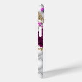 Elegante Rose Rosa Burgundy Diamonds Monogram Case-Mate iPhone Hülle (Rückseite / Rechts)