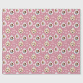 Elegante Rose Rosa Foto Ornamente Weihnachten Geschenkpapier (Flach)