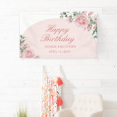 Elegante Rose Rosa Geburtstagsbanner Banner (Insitu)