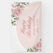 Elegante Rose Rosa Geburtstagsbanner Banner (Vertikal)