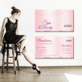 Elegante Rose Rosa Glamour mit Logo Moderne Visitenkarte