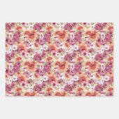 Elegante Rose Rosa Korallenfarben Geschenkpapier Set (Vorderseite 3)