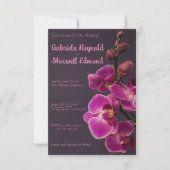 Elegante Rose Rosa Orchideen Hochzeit Einladung (Vorderseite)