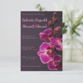 Elegante Rose Rosa Orchideen Hochzeit Einladung (Stehend Vorderseite)