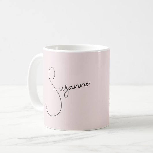 Elegante Rose Rosa Tasse (Vorderseite Links)
