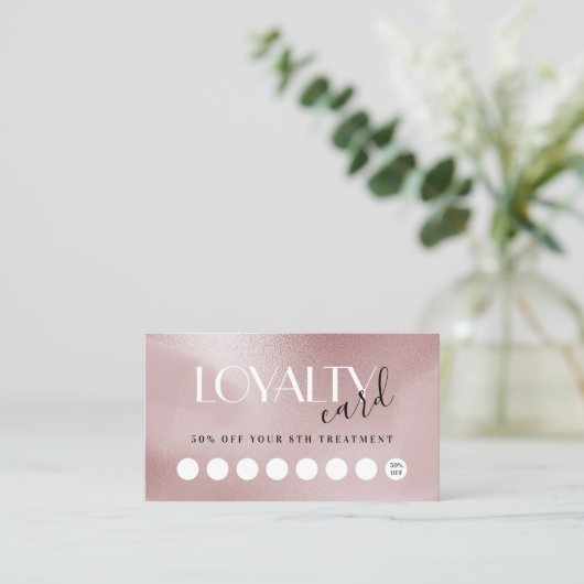 elegante Rose rosa Treuekarte Visitenkarte (Stehend Vorderseite)