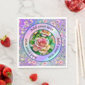 Elegante Rose Rosa und Gelbe Wasserfarbenpastel Serviette (Beispiel)
