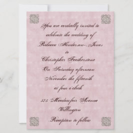 Elegante Rose Rosa Vintage Einladung zur Hochzeit