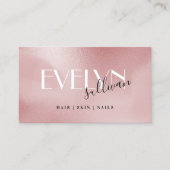 elegante Rose rosa Visitenkarte (Vorderseite)