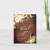 Elegante Rose Rosenholz Lattern Dankeskarte (Vorderseite)