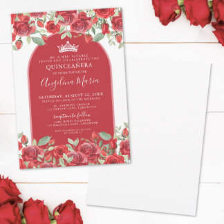 Elegante Rose Roter Blumenkohl Einladung