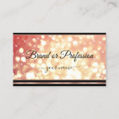 Elegante Rose Roter Goldener Glitzer Sterne Schwar Visitenkarte (Vorderseite)