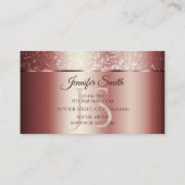Elegante Rose Roter Sparkle Glitzer und Initials Visitenkarte (Rückseite)