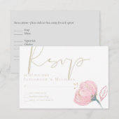 Elegante Rose RSVP Karte (Vorne/Hinten)