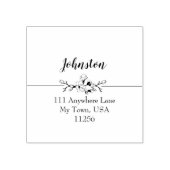 Elegante Rose Rücksendeadresse Briefmarke Gummistempel (Prägung)