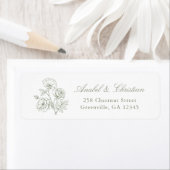 Elegante Rose Sage Wedding Rücksendeadresse (Insitu)