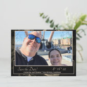 Elegante Rose Save the Date (Stehend Vorderseite)