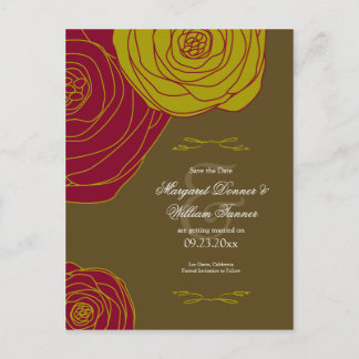 Elegante Rose Save the Date Ankündigungspostkarte