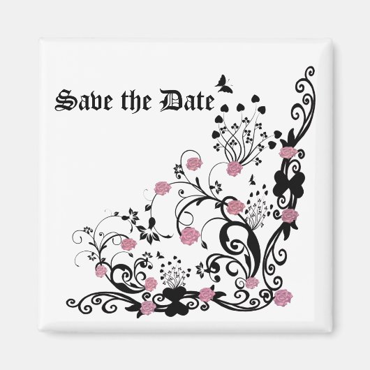 elegante Rose Save the Date Magnet (Vorne)