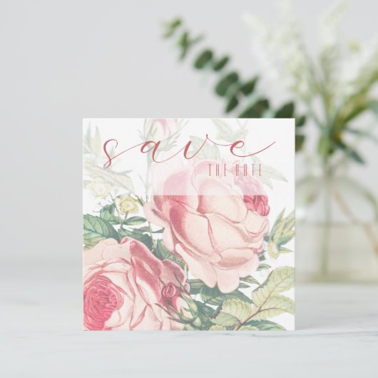 Elegante Rose Save the Date Vorlage (Stehend Vorderseite)