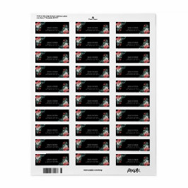 Elegante Rose Schwarze Flora Rücksendesiegel