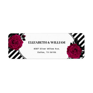 Elegante Rose schwarze Streifen Gothic Rücksendead