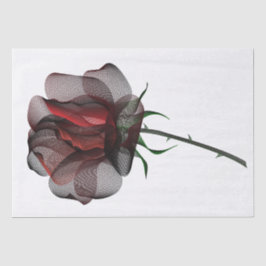 Elegante Rose Schwarzes Rotes Weiß Blumenmoiré Min Seidenpapier