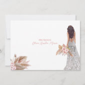 Elegante Rose Script Pampas Grass Quinceañera Save The Date (Rückseite)