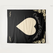 Elegante Rose Sepia und Black Wandteppich (Vorderseite (Horizontal))