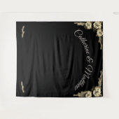 Elegante Rose Sepia und Black Wandteppich (Vorderseite (Horizontal))