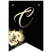 Elegante Rose Sepia und Black Wedding Wimpelkette (Erste Fahne)