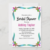 Elegante Rose Shiny Floral Brautparty Einladung (Vorderseite)