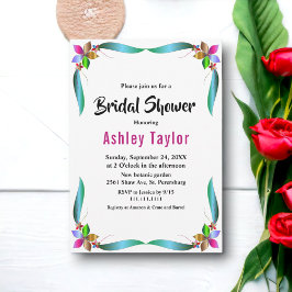 Elegante Rose Shiny Floral Brautparty Einladung