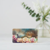Elegante Rose Space Florist Einzigartig Visitenkarte (Stehend Vorderseite)