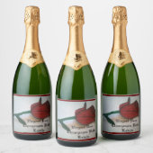Elegante Rose Sparkling Weinflaschen Etiketten Set (Flaschen)