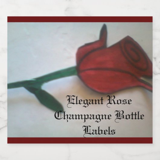 Elegante Rose Sparkling Weinflaschen Etiketten Set (Einzelnes Label)