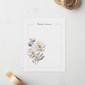 Elegante Rose Stationery Stilvolle Note Card Mitteilungskarte (Vorderseite/Rückseite Beispiel)