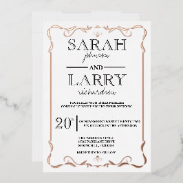 Elegante Rose Traditionelle Hochzeit Folieneinladung