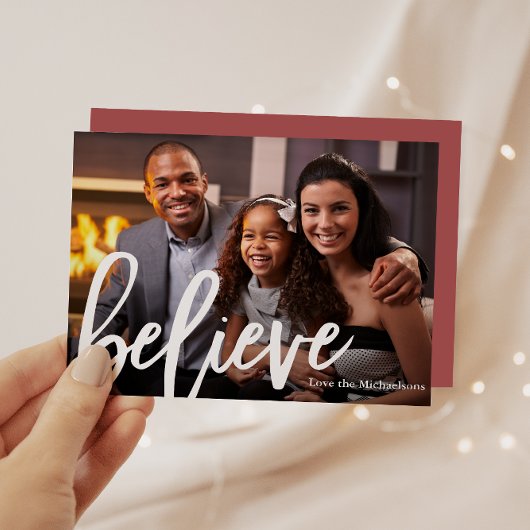 Elegante Rose Typografie Glauben Foto Weihnachten