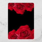 Elegante Rose und Foto Save the Date Folieneinladung (Rückseite)