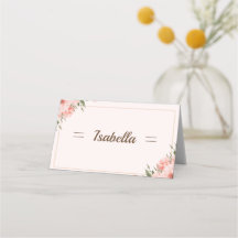 Elegante Rose und gedeckte Platzkarte