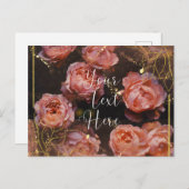 Elegante Rose und Gold Postkarte (Vorne/Hinten)
